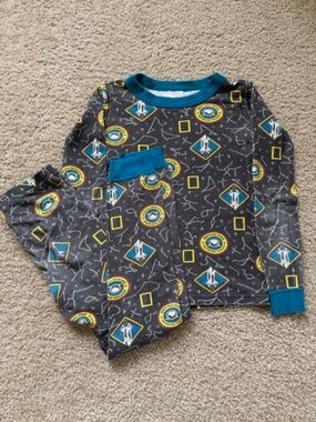 Hanna Andersson Kids Pajama Set US 8 130 cm Organic Cotton National Geographic